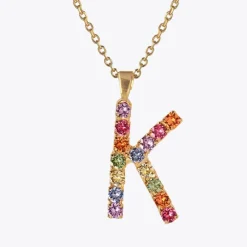 Letter Necklace K/Rainbow Combo