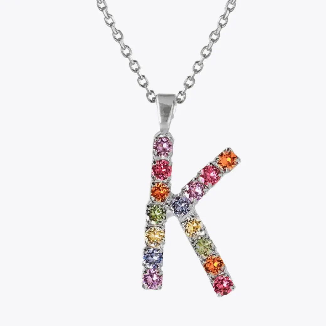 Letter Necklace K/Rainbow Combo