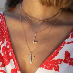 Letter Necklace L/Crystal