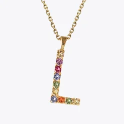 Letter Necklace L/Rainbow Combo