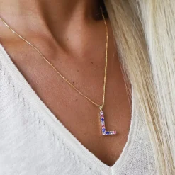Letter Necklace L/Rainbow Combo