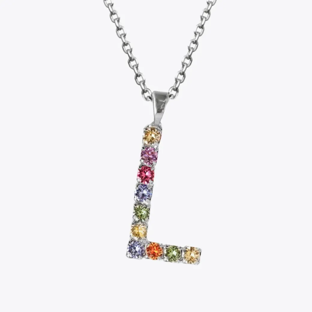 Letter Necklace L/Rainbow Combo