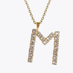Letter Necklace M/Crystal