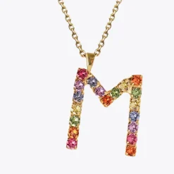 Letter Necklace M/Rainbow Combo