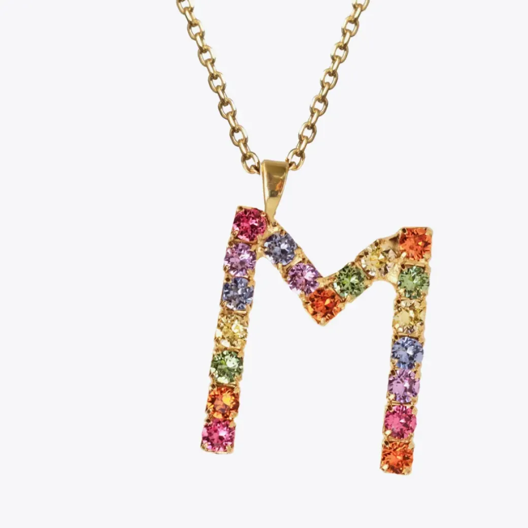 Letter Necklace M/Rainbow Combo