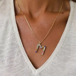 Letter Necklace M/Rainbow Combo
