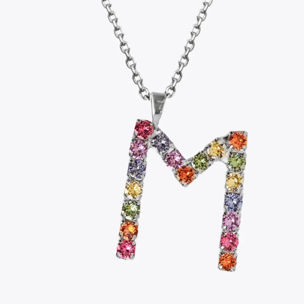 Letter Necklace M/Rainbow Combo
