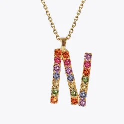Letter Necklace N/Rainbow Combo
