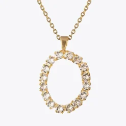 Letter Necklace O/Crystal
