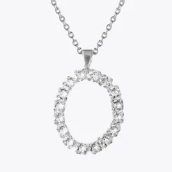 Letter Necklace O/Crystal