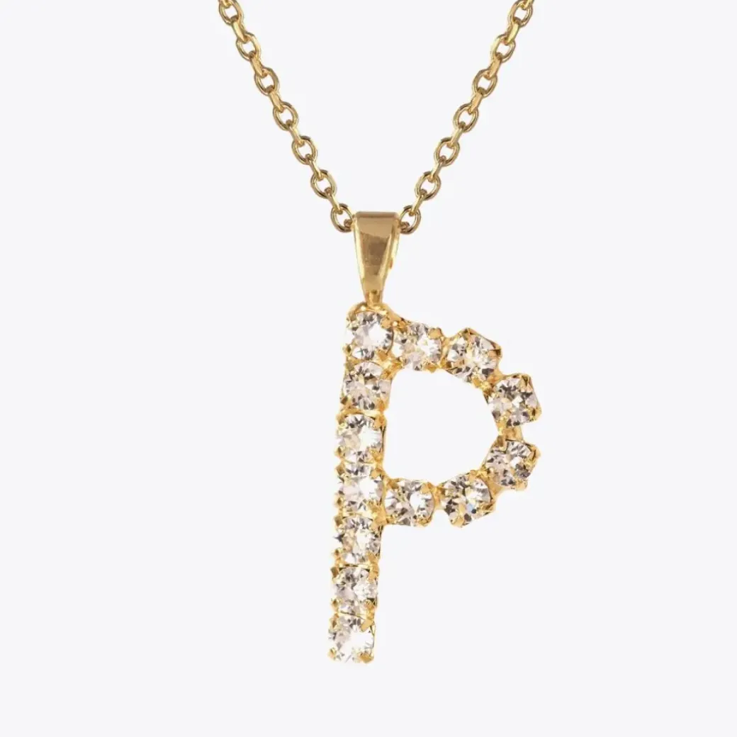 Letter Necklace P/Crystal