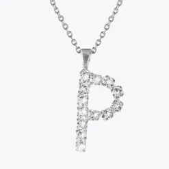 Letter Necklace P/Crystal
