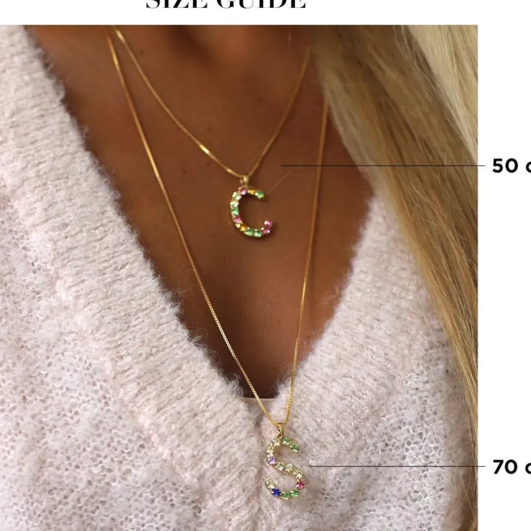 Letter Necklace P/Rainbow Combo