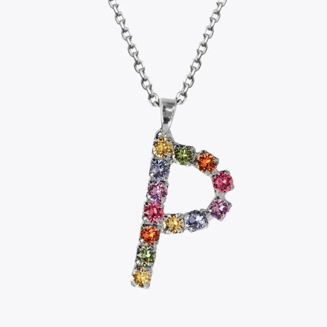 Letter Necklace P/Rainbow Combo