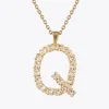 Letter Necklace Q/Crystal