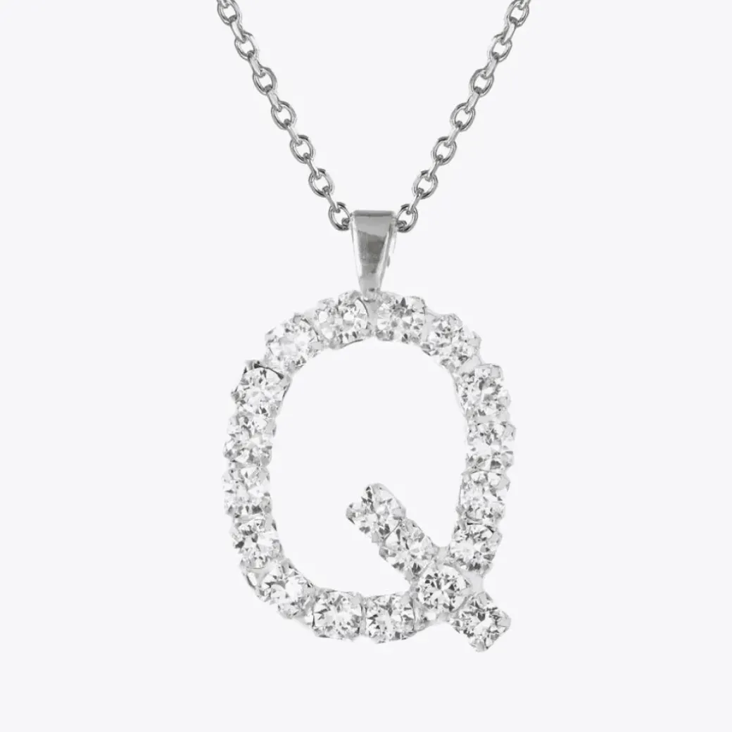 Letter Necklace Q/Crystal