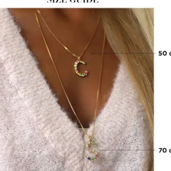 Letter Necklace Q/Rainbow Combo