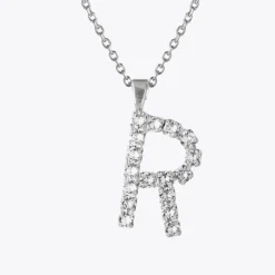 Letter Necklace R/Crystal