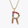 Letter Necklace R/Rainbow Combo