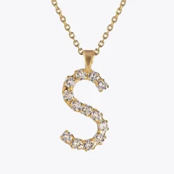 Letter Necklace S/Crystal