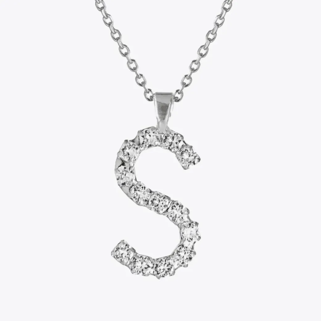 Letter Necklace S/Crystal