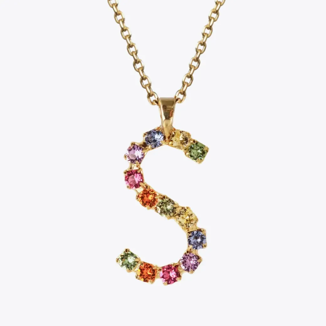 Letter Necklace S/Rainbow Combo