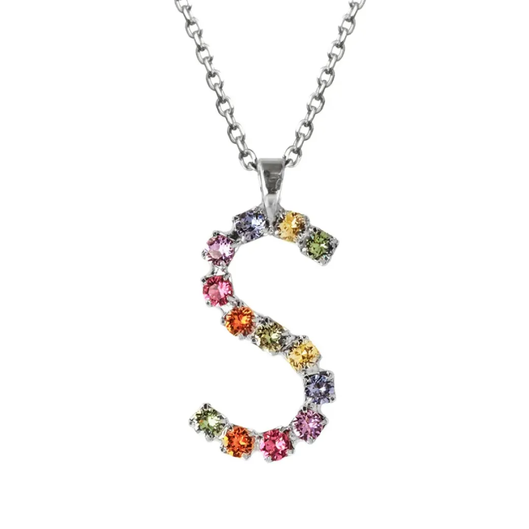 Letter Necklace S/Rainbow Combo