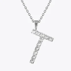 Letter Necklace T/Crystal