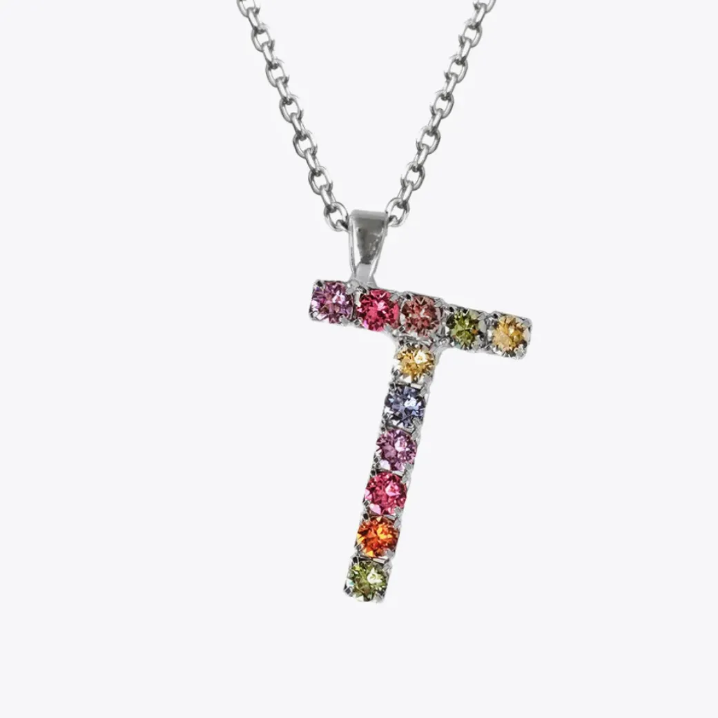 Letter Necklace T/Rainbow Combo