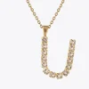 Letter Necklace U/Crystal