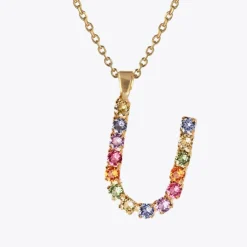 Letter Necklace U/Rainbow Combo