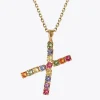 Letter Necklace X/Rainbow Combo
