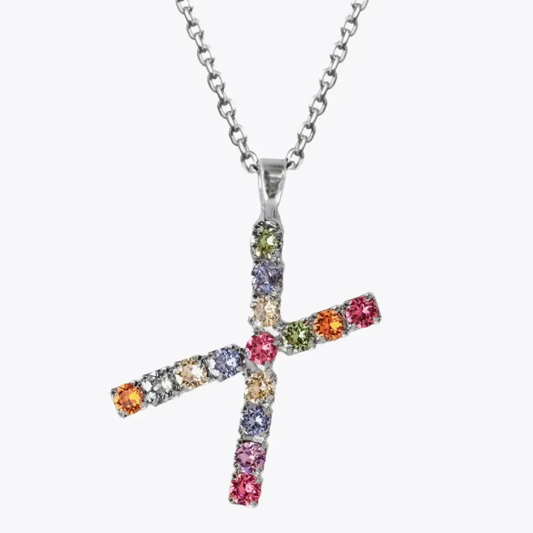 Letter Necklace X/Rainbow Combo