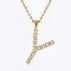 Letter Necklace Y/Crystal