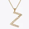 Letter Necklace Z/Crystal