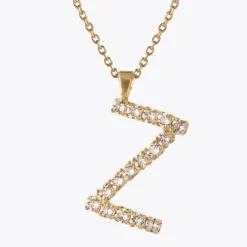 Letter Necklace Z/Crystal