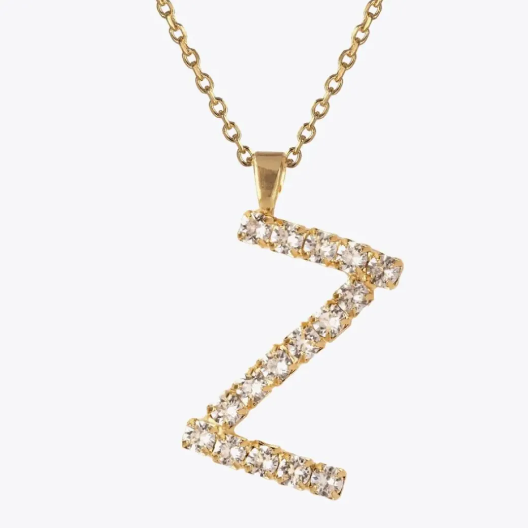 Letter Necklace Z/Crystal