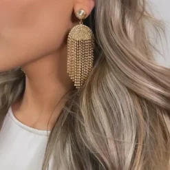 Melinda Earring/Golden Shadow + Vintage Rose