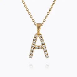 Mini Letter Necklace A/Crystal