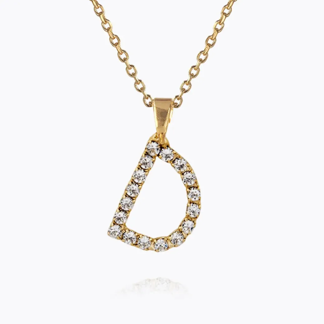 Mini Letter Necklace D/Crystal