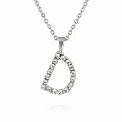 Mini Letter Necklace D/Crystal