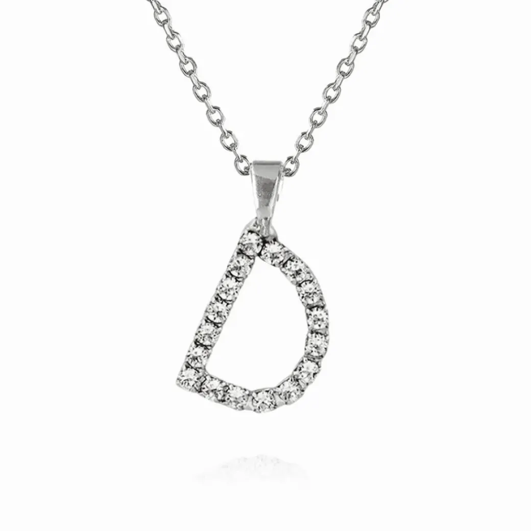Mini Letter Necklace D/Crystal
