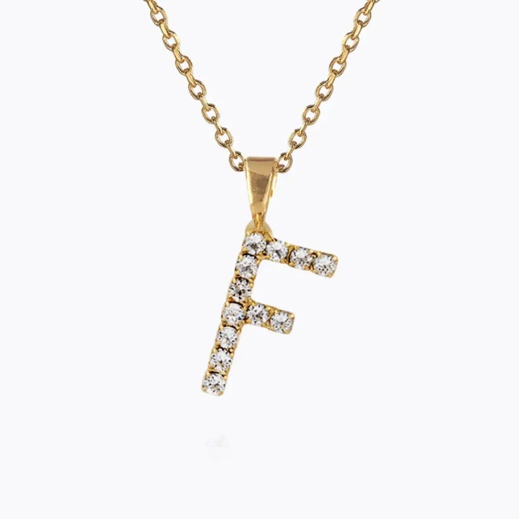 Mini Letter Necklace F/Crystal