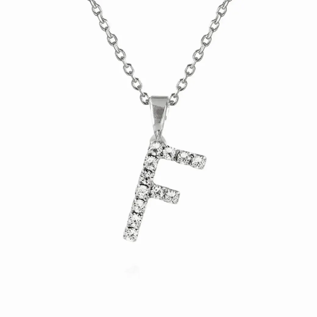 Mini Letter Necklace F/Crystal
