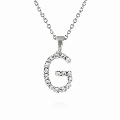 Mini Letter Necklace G/Crystal