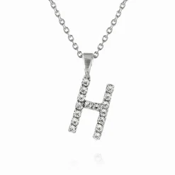 Mini Letter Necklace H/Crystal