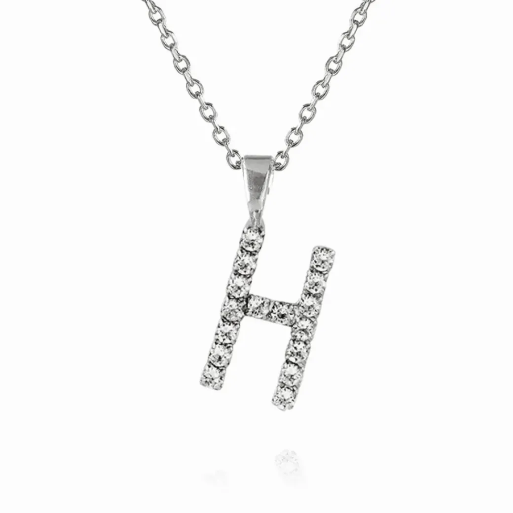 Mini Letter Necklace H/Crystal