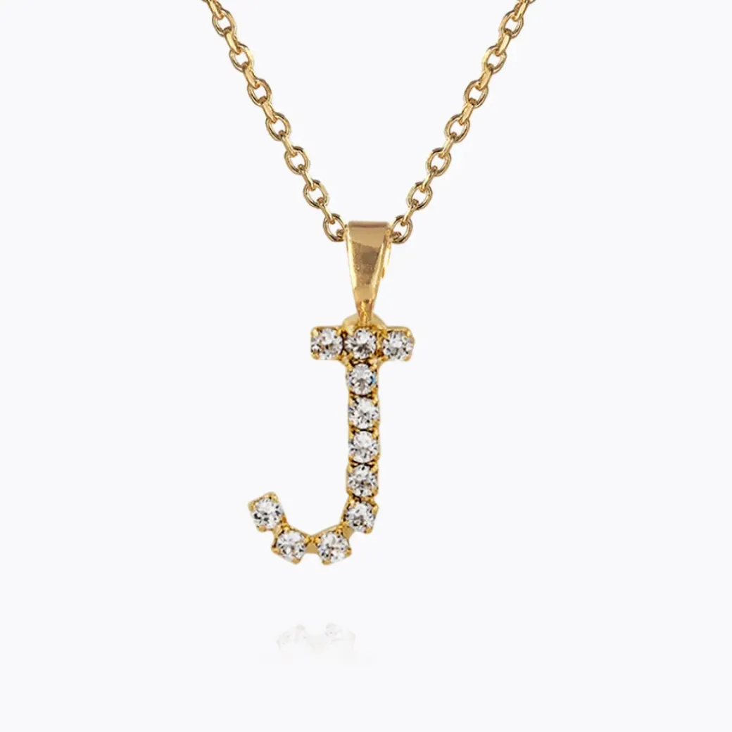 Mini Letter Necklace J/Crystal