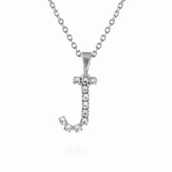 Mini Letter Necklace J/Crystal