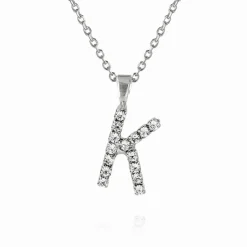 Mini Letter Necklace K/Crystal